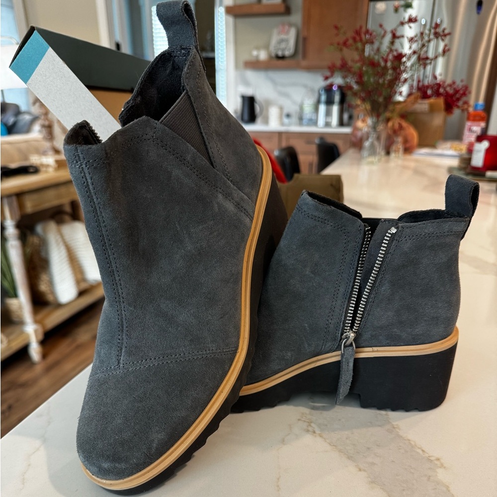 Toms Charcoal Ankle Booties